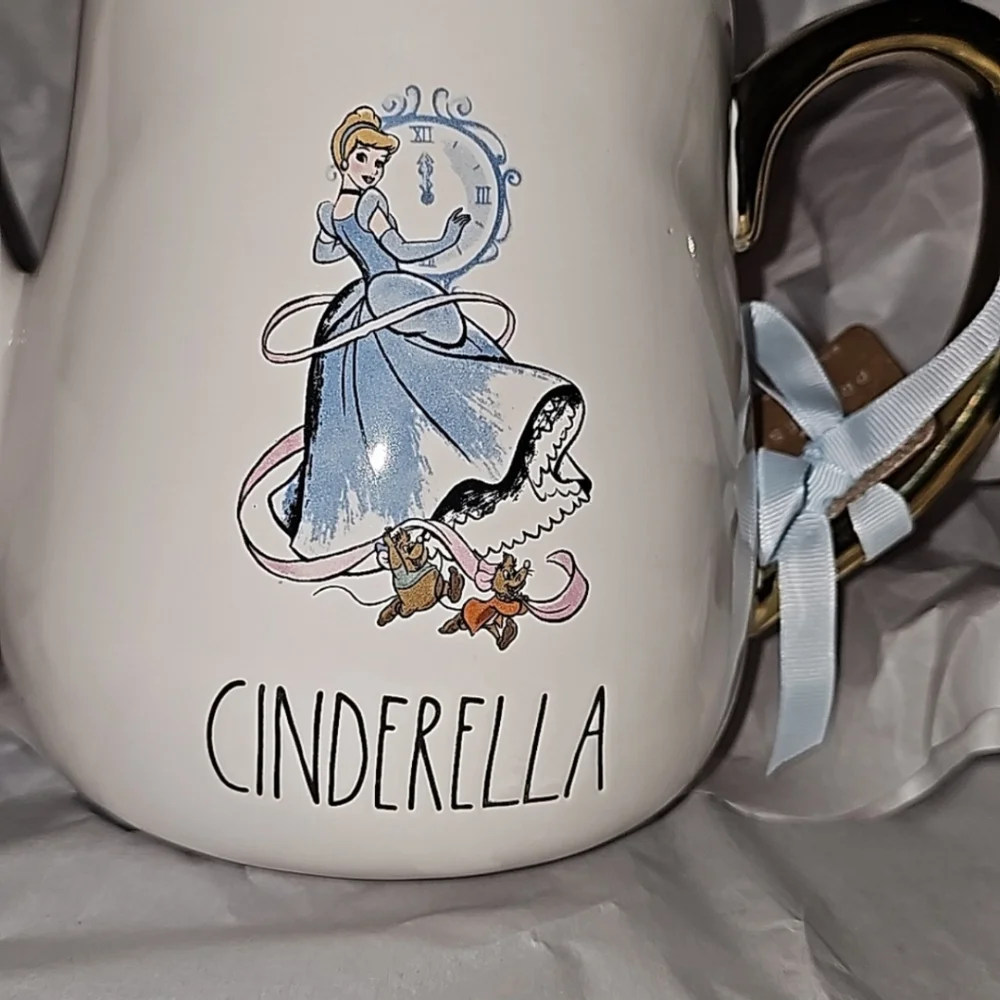 Rae Dunn Disney Cinderella Teapot Blue Lid with Gold Handle - Picture 2 of 9